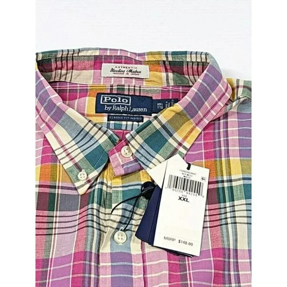 Polo Ralph Lauren Men Classic Fit Madras Poplin Popover Shirt Size XXL MSRP $148 - Picture 6 of 7